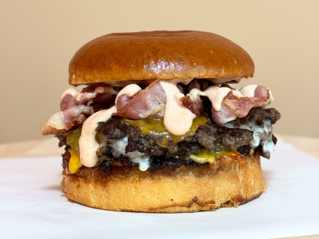 Bacon cheeseburger v SmashBros bistre